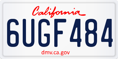 CA license plate 6UGF484