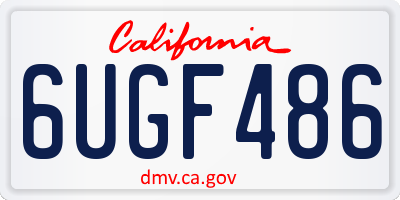CA license plate 6UGF486