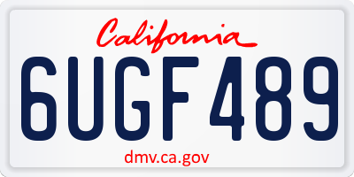 CA license plate 6UGF489