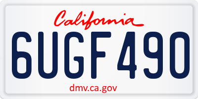 CA license plate 6UGF490