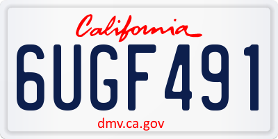 CA license plate 6UGF491