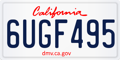 CA license plate 6UGF495