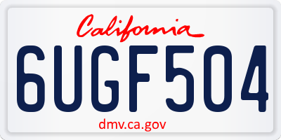 CA license plate 6UGF504