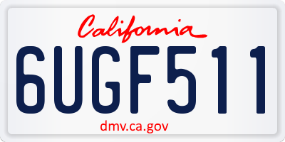 CA license plate 6UGF511