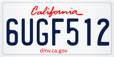 CA license plate 6UGF512