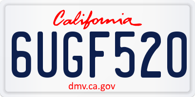 CA license plate 6UGF520
