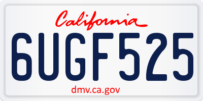 CA license plate 6UGF525