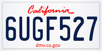 CA license plate 6UGF527