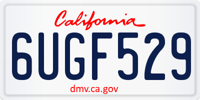CA license plate 6UGF529