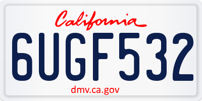 CA license plate 6UGF532