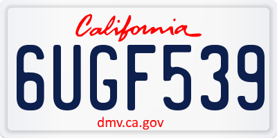 CA license plate 6UGF539