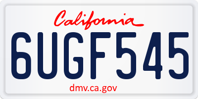 CA license plate 6UGF545
