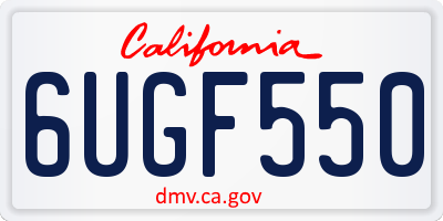 CA license plate 6UGF550