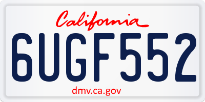 CA license plate 6UGF552