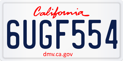 CA license plate 6UGF554