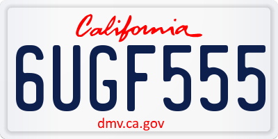 CA license plate 6UGF555