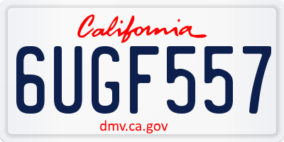 CA license plate 6UGF557
