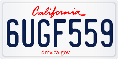 CA license plate 6UGF559
