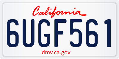 CA license plate 6UGF561