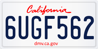 CA license plate 6UGF562