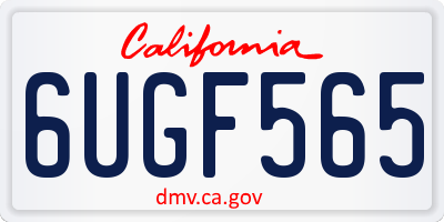 CA license plate 6UGF565