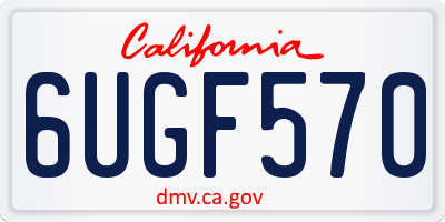 CA license plate 6UGF570