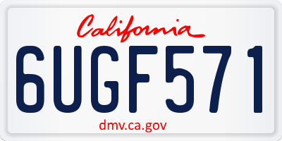 CA license plate 6UGF571