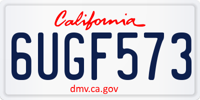 CA license plate 6UGF573