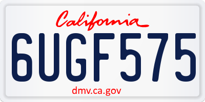CA license plate 6UGF575