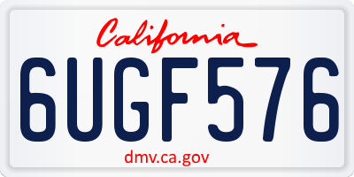 CA license plate 6UGF576