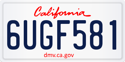 CA license plate 6UGF581