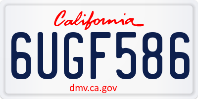 CA license plate 6UGF586