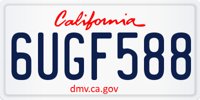 CA license plate 6UGF588