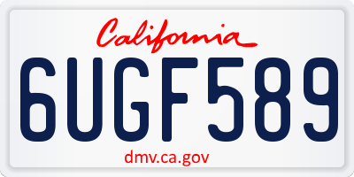 CA license plate 6UGF589
