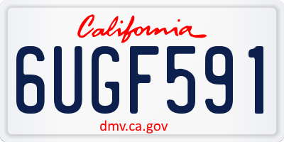 CA license plate 6UGF591