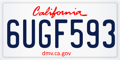 CA license plate 6UGF593
