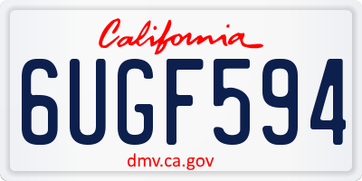CA license plate 6UGF594