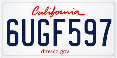 CA license plate 6UGF597
