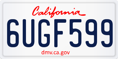 CA license plate 6UGF599