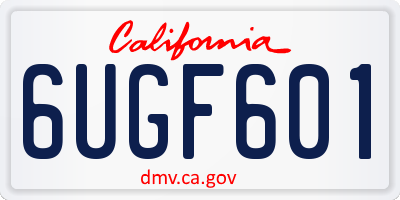 CA license plate 6UGF601