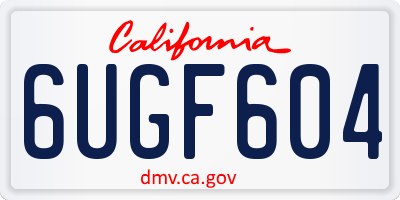 CA license plate 6UGF604