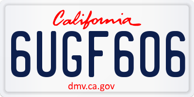CA license plate 6UGF606