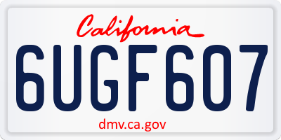 CA license plate 6UGF607