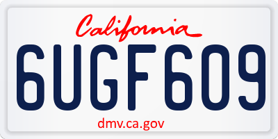 CA license plate 6UGF609