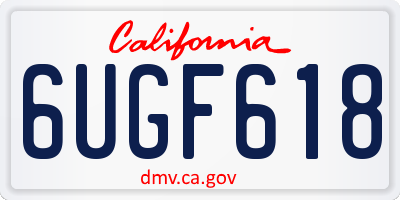 CA license plate 6UGF618