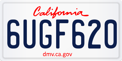 CA license plate 6UGF620