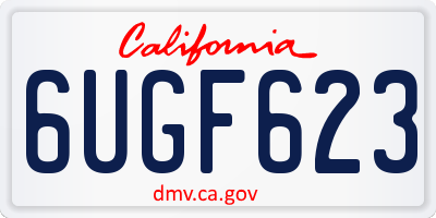 CA license plate 6UGF623