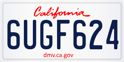 CA license plate 6UGF624
