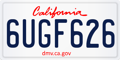 CA license plate 6UGF626
