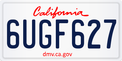 CA license plate 6UGF627